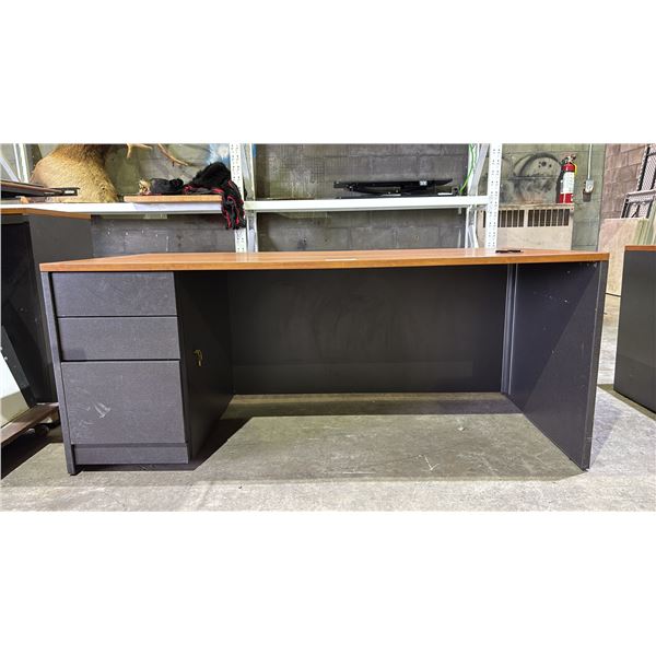 WOOD DESK WITH 3 DRAWERS 72" X 36" X 30"