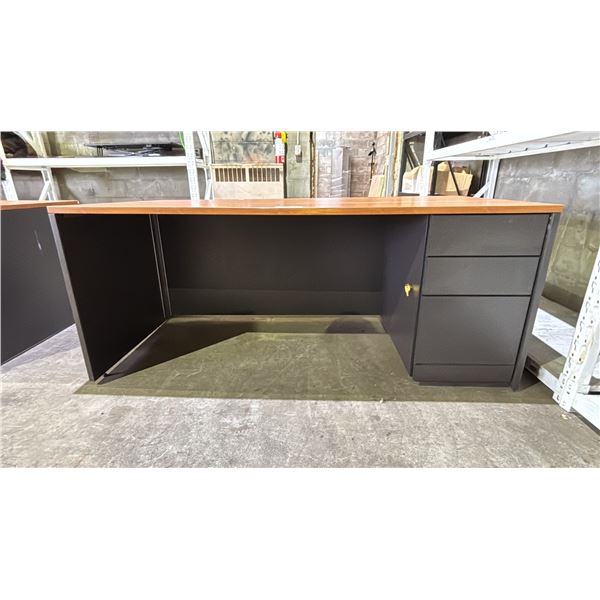 WOOD DESK WITH 3 DRAWERS 72" X 36" X 30"