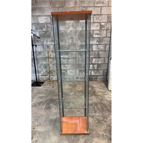 IKEA DETOLF GLASS DISPLAY CABINET 16" X 14" X 65.5" (NO FRONT DOOR)