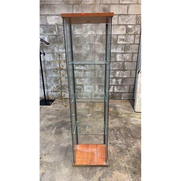 IKEA DETOLF GLASS DISPLAY CABINET 16" X 14" X 65.5" (NO FRONT DOOR)