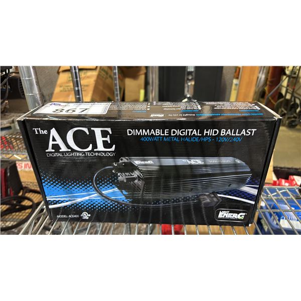 *NEW IN BOX* THE ACE DIMMABLE DIGITAL HID BALLAST: 400W METAL HALLIDE/HPS - 120V/240V