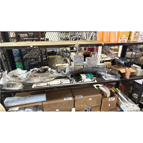 SHELF OF ASSORTED AUTOMOBILE PARTS