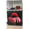 Image 1 : LARGE FLORAL CANVAS WALL ART 36" X 36" *SOME DAMAGE TO CANVAS*