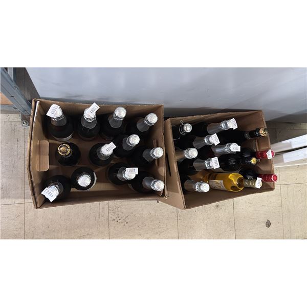 (2) BOXES OF DE-ALCOHOLIZED & ALCOHOLIC WINE & SPARKLING WINE