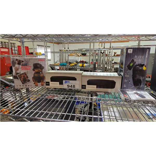ASSORTED WIRELESS SPEAKERS: INCLUDES JBL CHARGE ESSENTIAL, BOSE SOUNDLINK MINI 2 & YOKO SPEAKER