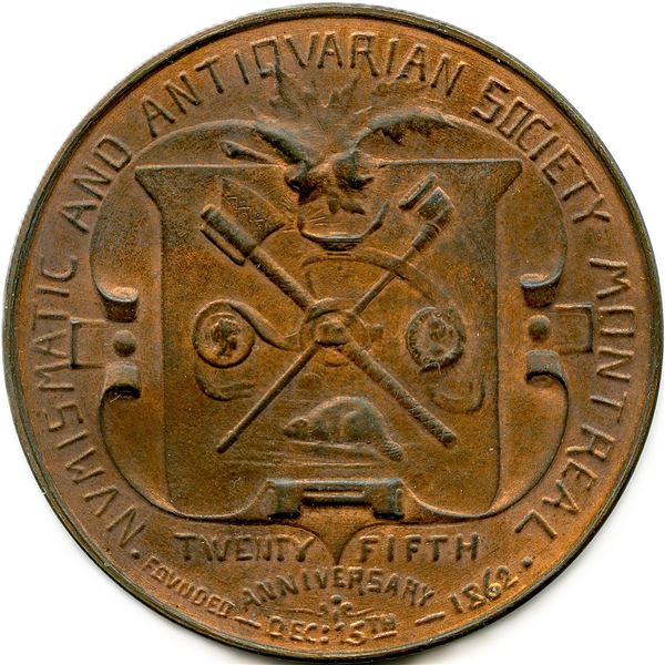 Lr. 1612 Montreal Numismatic and Antiquarian Society 25th Anniversary. 1887.