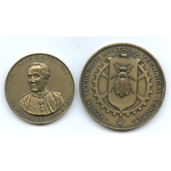 Lot of 2 Montreal Scholastic Bronze Medals