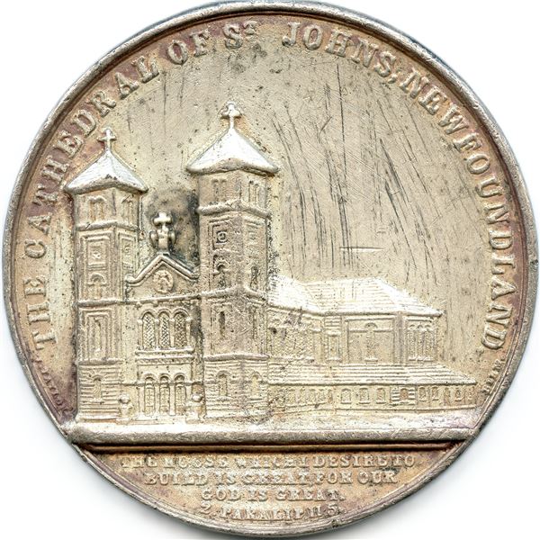 Lr. 323 The Cathedral Of St. John’s Newfoundland. 1841. Silver plated White Metal.