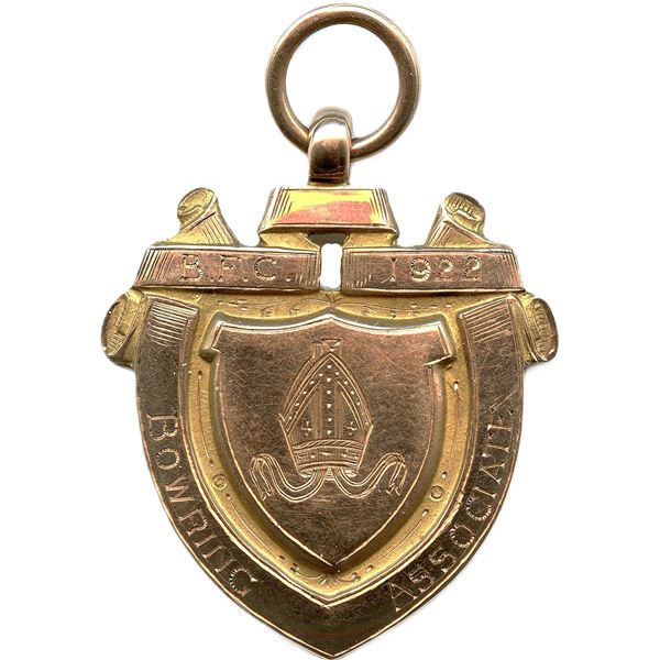 B.F.C. (Bishop Field College) 1922 Bowring Associate 9K Gold Medal.