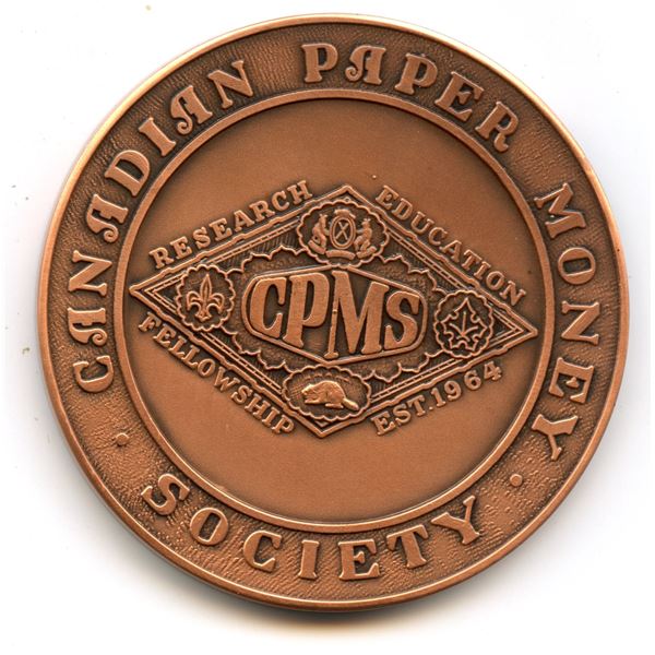 Canadian Paper Money Society Bronze Medal