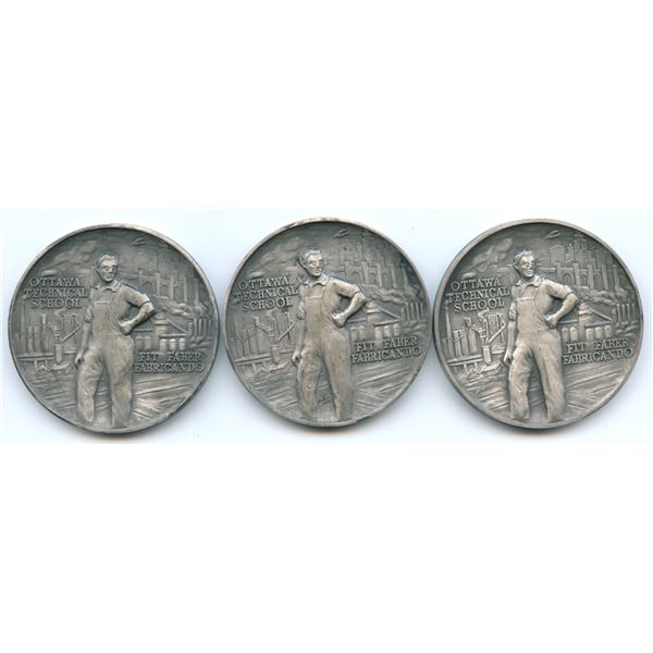 Ottawa Technical School Silver Medals - Lot of 3