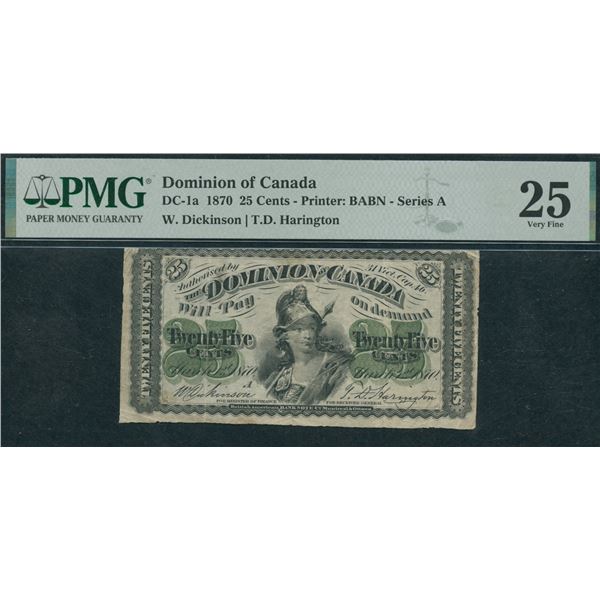 Dominion of Canada Twenty-Five Cents, 1870