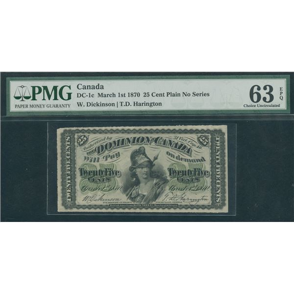 Dominion of Canada Twenty-Five Cents, 1870