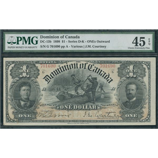 Dominion of Canada $1, 1898 - Outward One's