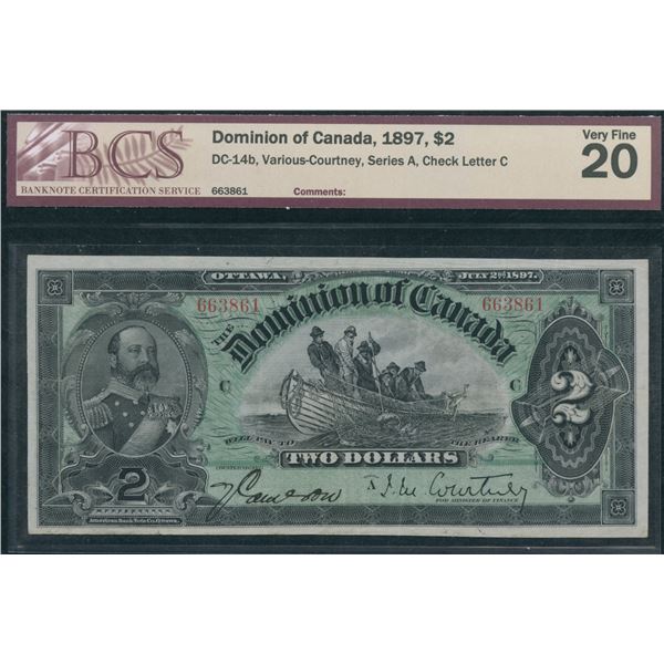Dominion of Canada $2, 1897 - Dark Brown Back