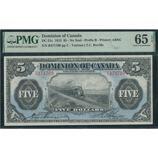 Dominion of Canada $5, 1912
