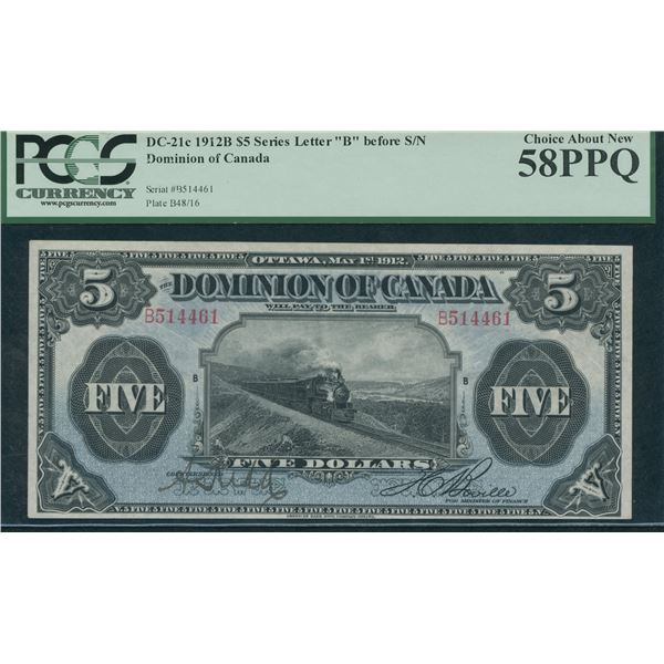 Dominion of Canada $5, 1912