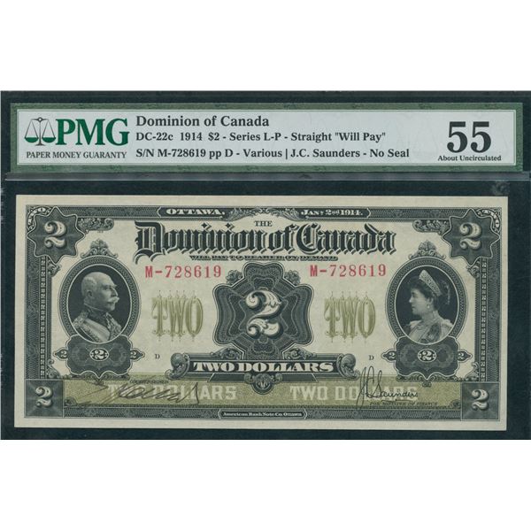 Dominion of Canada $2, 1914