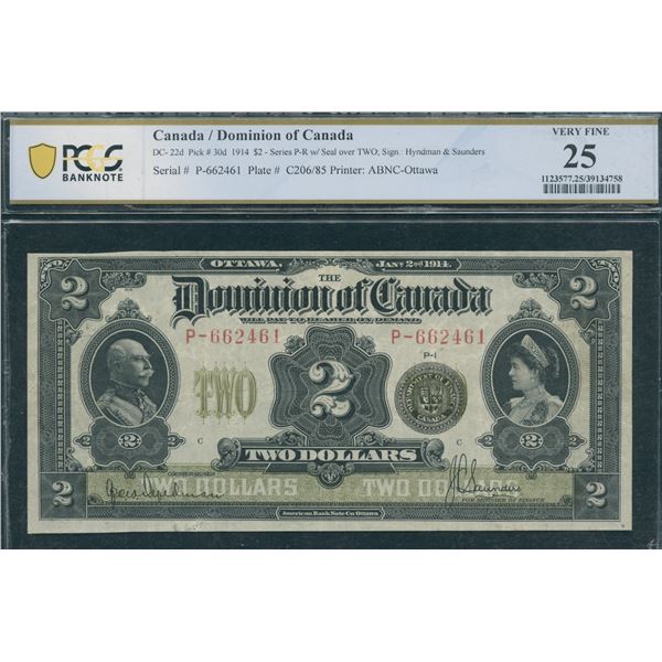 Dominion of Canada $2, 1914