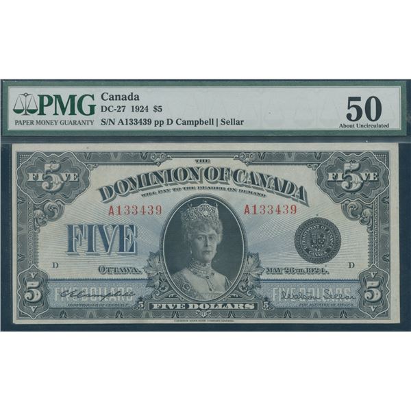 Dominion of Canada $5, 1924