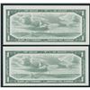 Image 2 : Bank of Canada $1, 1954 - Lot of 2 Consecutive Replacement Binary Notes
