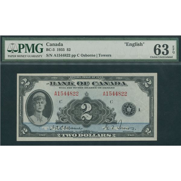 Bank of Canada $2, 1935