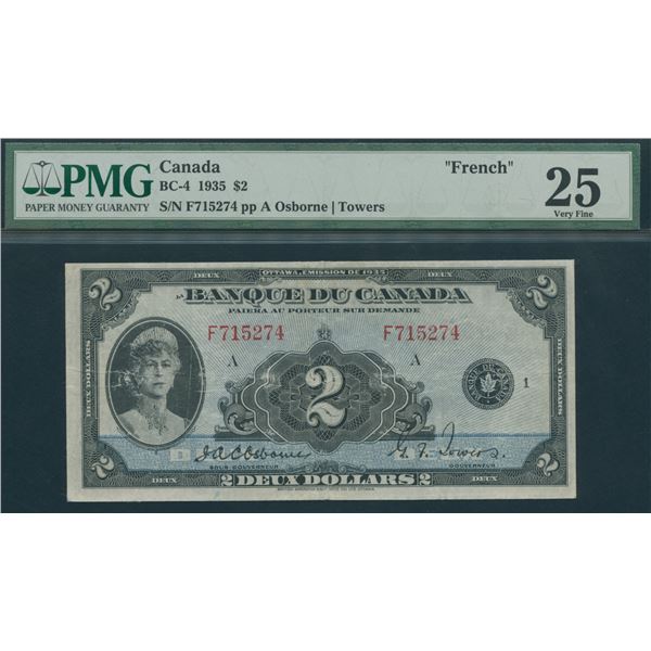 Bank of Canada $2, 1935 - French Issue