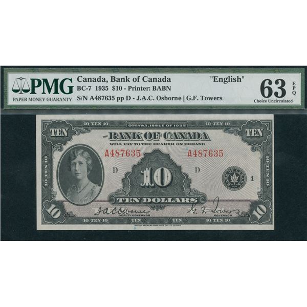 Bank of Canada $10, 1935