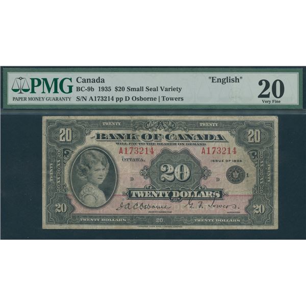 Bank of Canada $20, 1935 - Small Seal