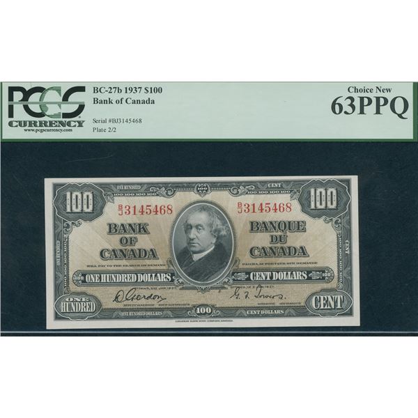 Bank of Canada $100, 1937