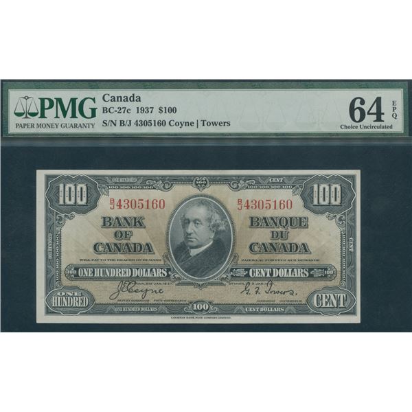 Bank of Canada $100, 1937