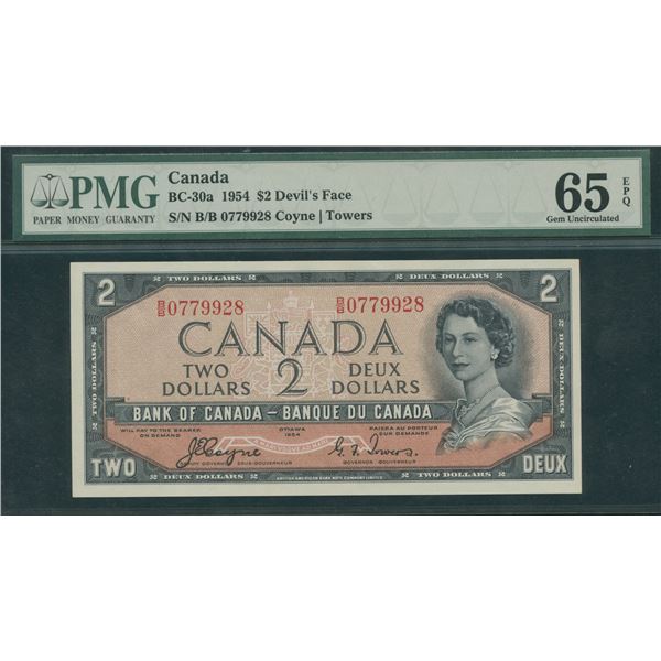 Bank of Canada $2, 1954 - Devil's Face