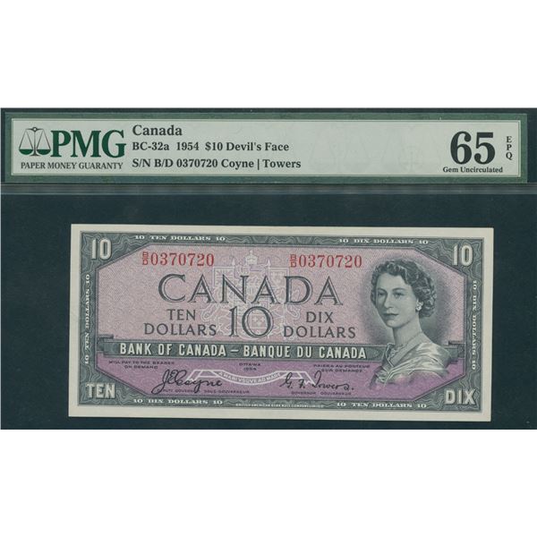 Bank of Canada $10, 1954 - Devil's Face