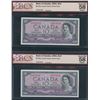 Image 2 : Bank of Canada $10, 1954 - 5 Consecutive Devil's Face Notes
