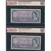 Image 3 : Bank of Canada $10, 1954 - 5 Consecutive Devil's Face Notes