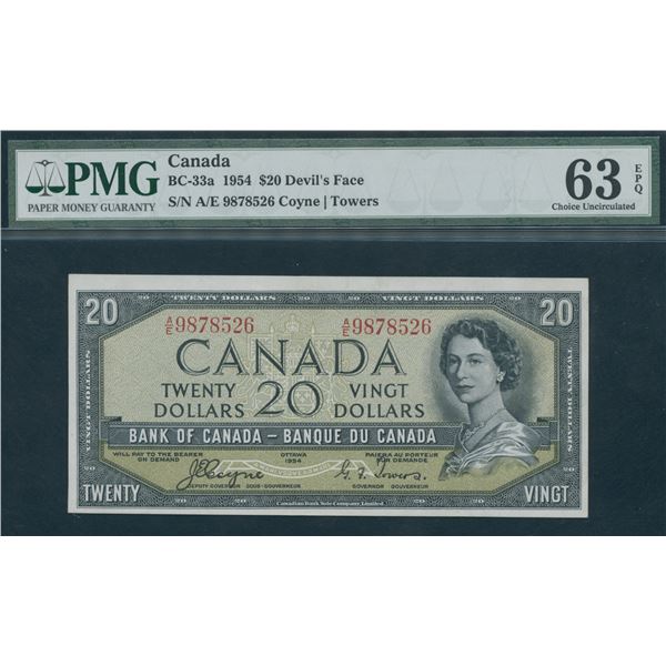 Bank of Canada $20, 1954 - Devil's Face