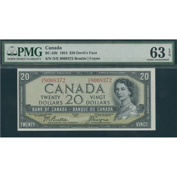 Bank of Canada $20, 1954 - Devil's Face