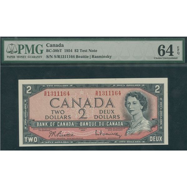 Bank of Canada $2, 1954 - Test Note