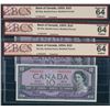 Image 1 : Bank of Canada $10, 1954 - Lot of 3 Consecutive's