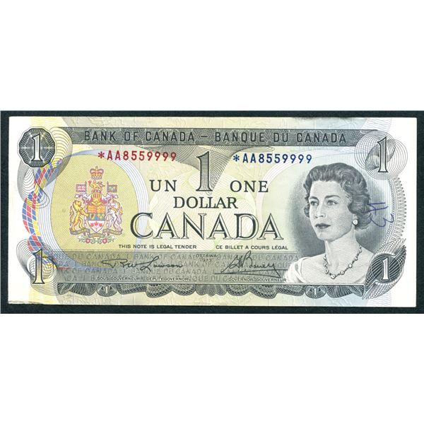 Bank of Canada $1, 1973 - Rare Replacement