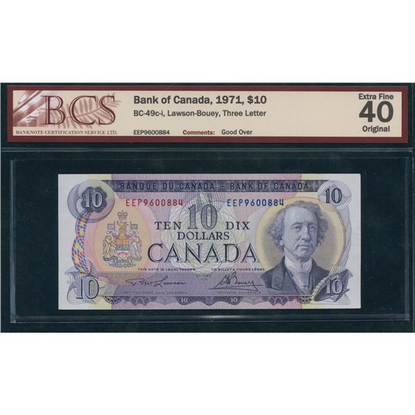 Bank of Canada $10, 1971 - Rare Good Over