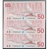 Image 1 : Bank of Canada $50, 1988 - Lot of 3 Consecutives