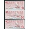 Image 2 : Bank of Canada $50, 1988 - Lot of 3 Consecutives