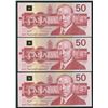 Image 3 : Bank of Canada $50, 1988 - Lot of 3 Consecutives