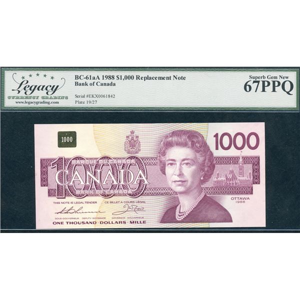Bank of Canada $1000, 1988 - Replacement