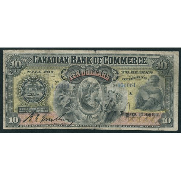 Canadian Bank of Commerce $10, 1912
