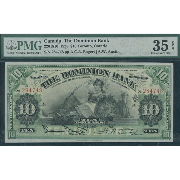 Dominion Bank $10, 1910