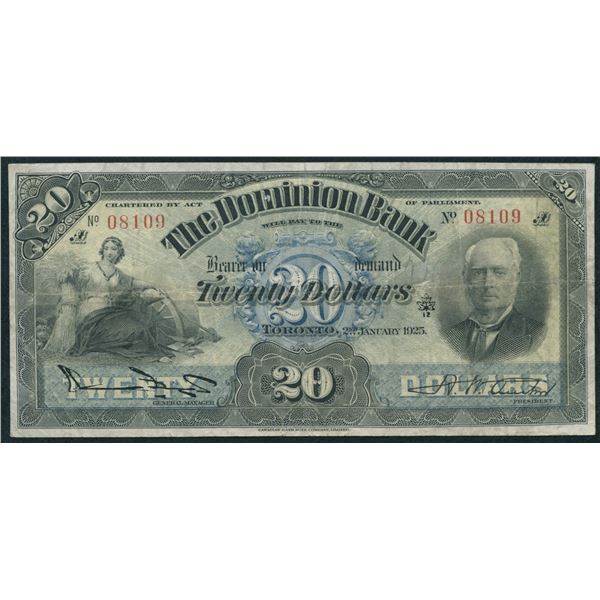 Dominion Bank $20, 1925