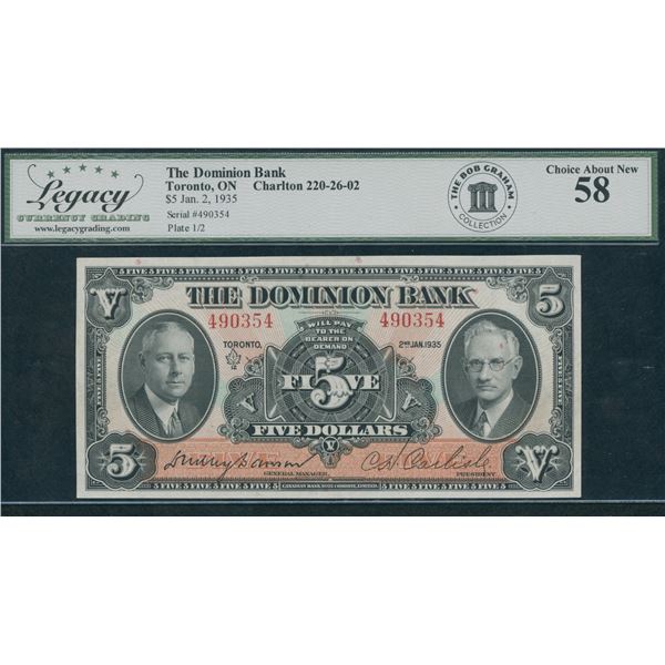 Dominion Bank $5, 1935