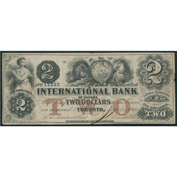 International Bank of Canada $2, 1858